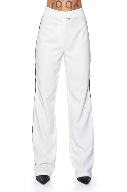 LANTIS WHITE TROUSER WITH RIBBON SEAM
