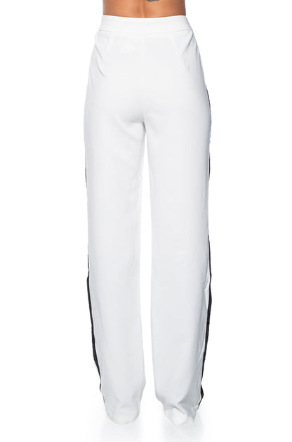 LANTIS WHITE TROUSER WITH RIBBON SEAM