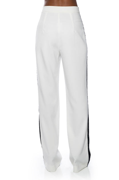 LANTIS WHITE TROUSER WITH RIBBON SEAM