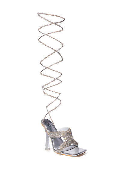 AZALEA WANG DELPHINE CHUNKY METALLIC SANDAL IN SILVER