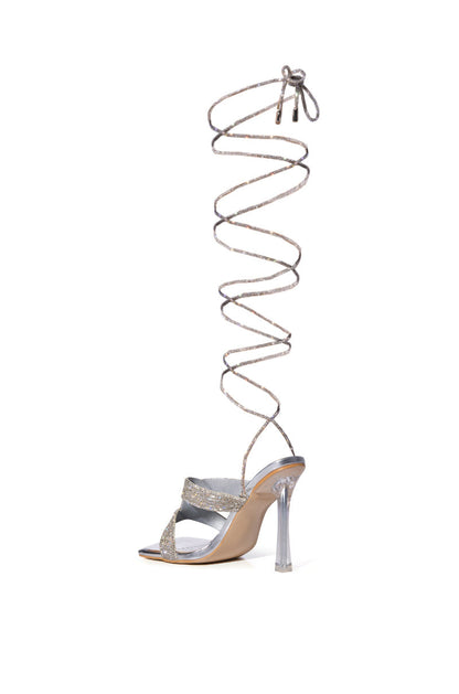 AZALEA WANG DELPHINE CHUNKY METALLIC SANDAL IN SILVER