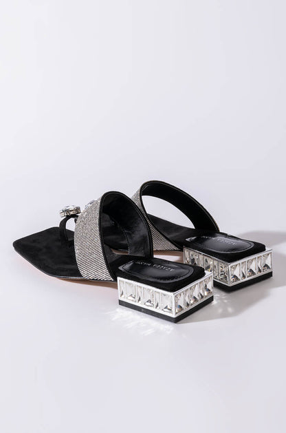 AZALEA WANG DIAMOND DREAMING FLAT SANDAL IN BLACK