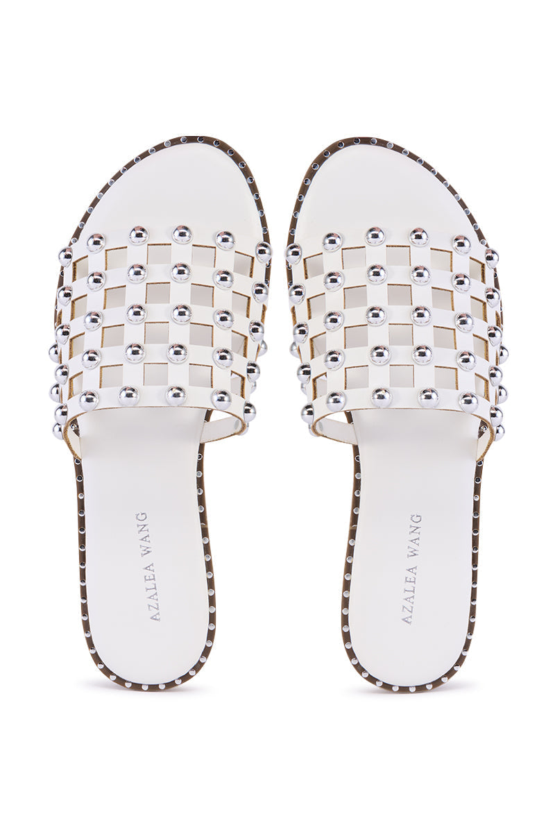 AZALEA WANG DOWE CAGED SANDAL IN WHITE