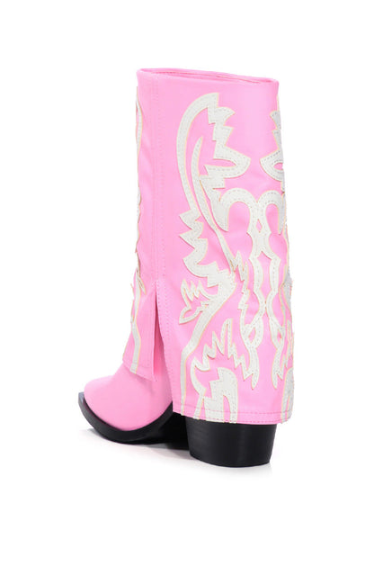 AZALEA WANG ESPERANZA WESTERN BOOTIE IN LIGHT PINK