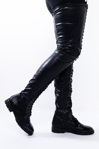 AZALEA WANG THESE ARE MY ONLY INTENTIONS THIGH HIGH FLAT BOOTS
