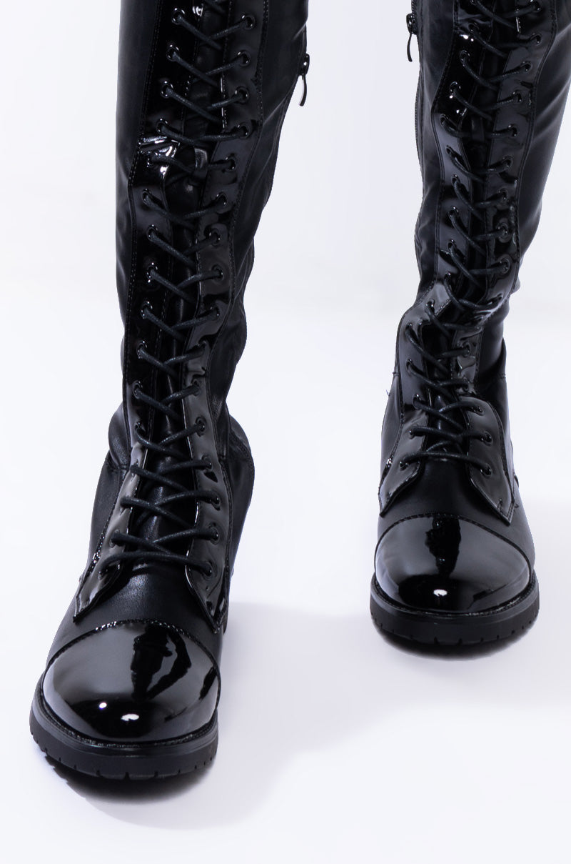 AZALEA WANG THESE ARE MY ONLY INTENTIONS THIGH HIGH FLAT BOOTS