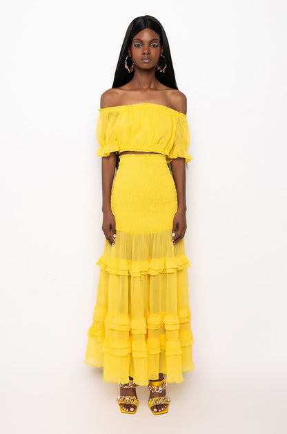 DELILAH SMOCKED MAXI SKIRT