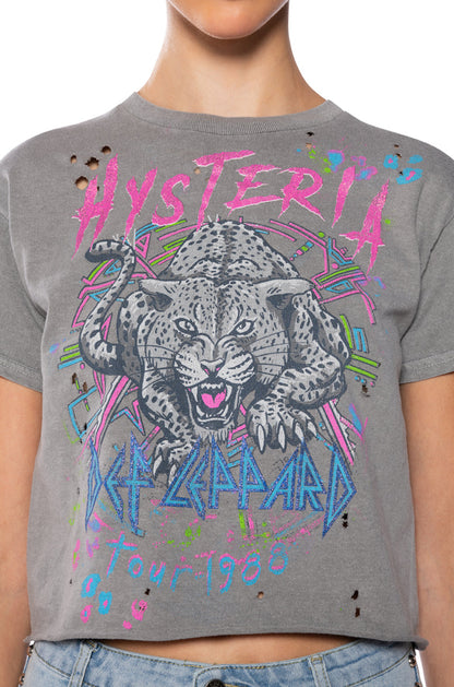 DEF LEPPARD HYSTERIA CROPPED TSHIRT