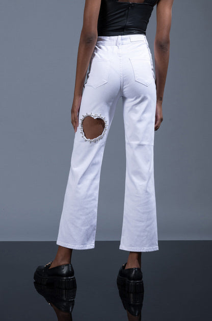 DIAMOND HEART WIDE LEG JEANS