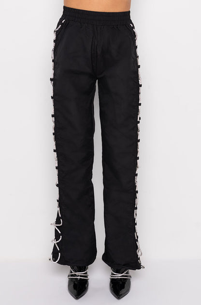 DIAMOND LACE UP TRACK PANT