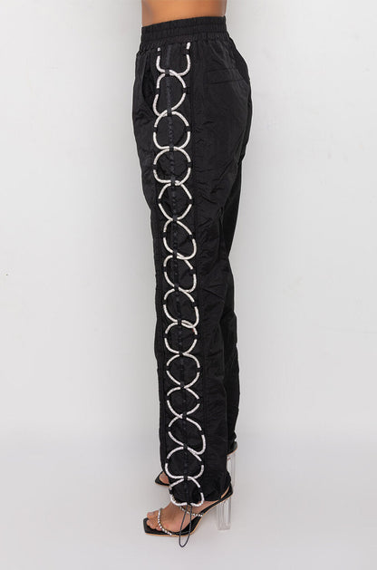 DIAMOND LACE UP TRACK PANT