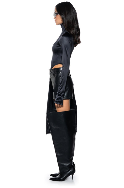 DON'T WASTE MY TIME LONG SLEEVE SATIN FINISH BLOUSE