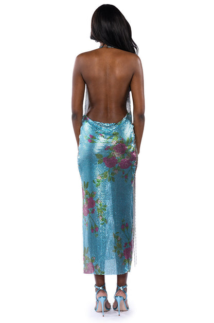 DAYDREAM LIGHT BLUE FLORAL MAXI DRESS