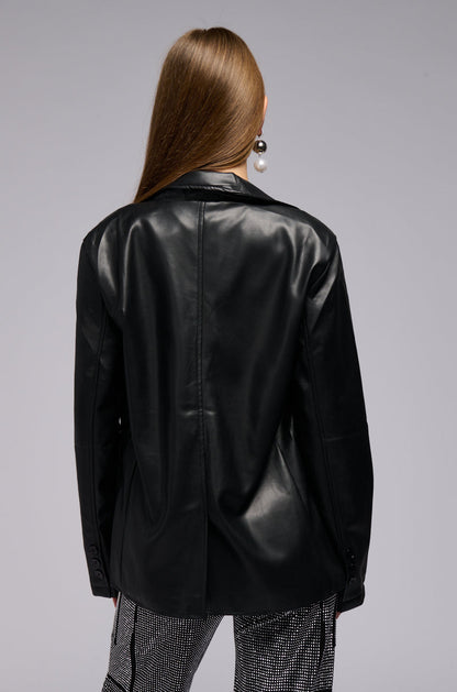 EVERYDAY CASUAL FAUX LEATHER BLAZER