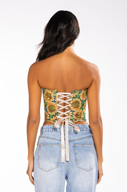FIELD OF DREAMS BROCADE BUSTIER