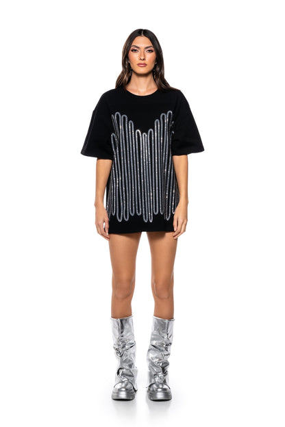 FIGHT THE FEELING EMBELLISHED GRAPHIC T SHIRT