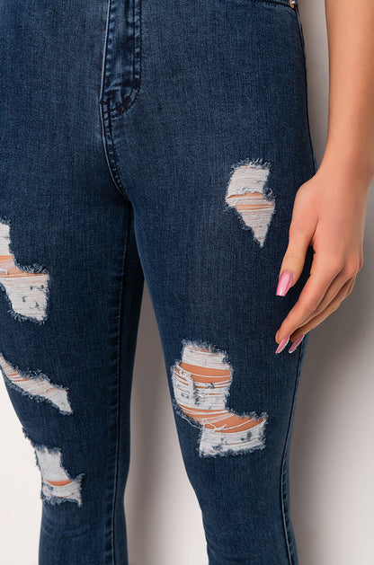 FLEX-FIT EXTREME STRETCH HIGH WAISTED DISTRESSED SKINNY JEANS