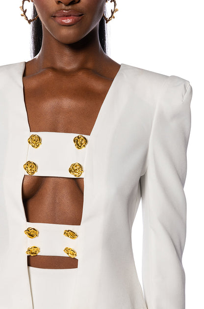 FLORENCE STRUCTURED BLOUSE IN WHITE