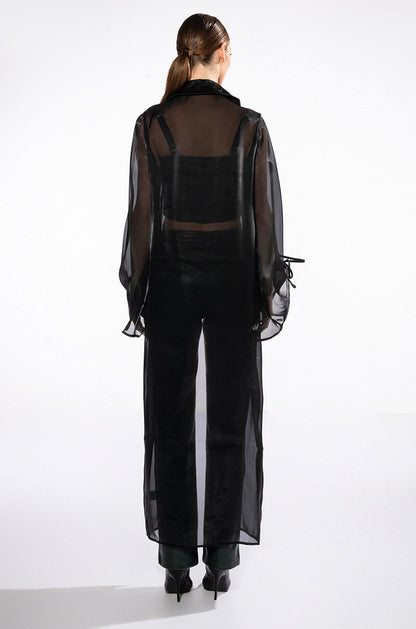 FOR ONCE MESH LONG DUSTER