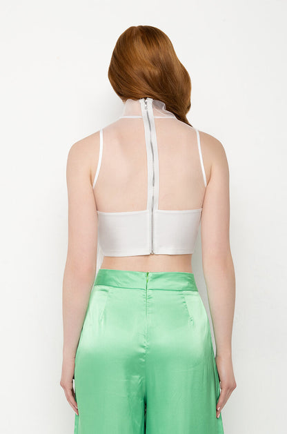 FREE THE TASSEL CROPPED MOCK NECK TANK