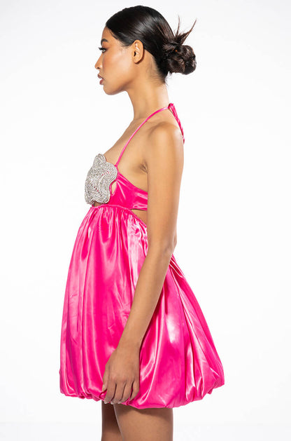FRESH BLOOM EMBELLISHED MINI DRESS