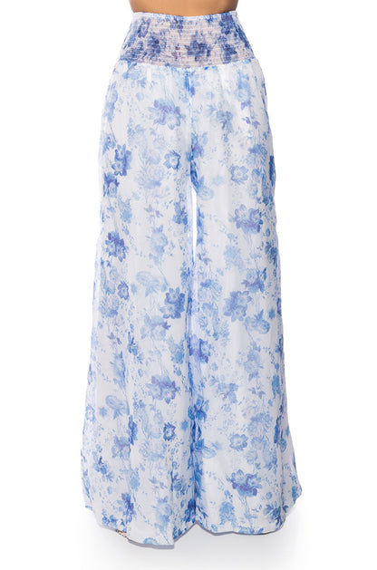 GARDENIA SATIN PALAZZO PANT