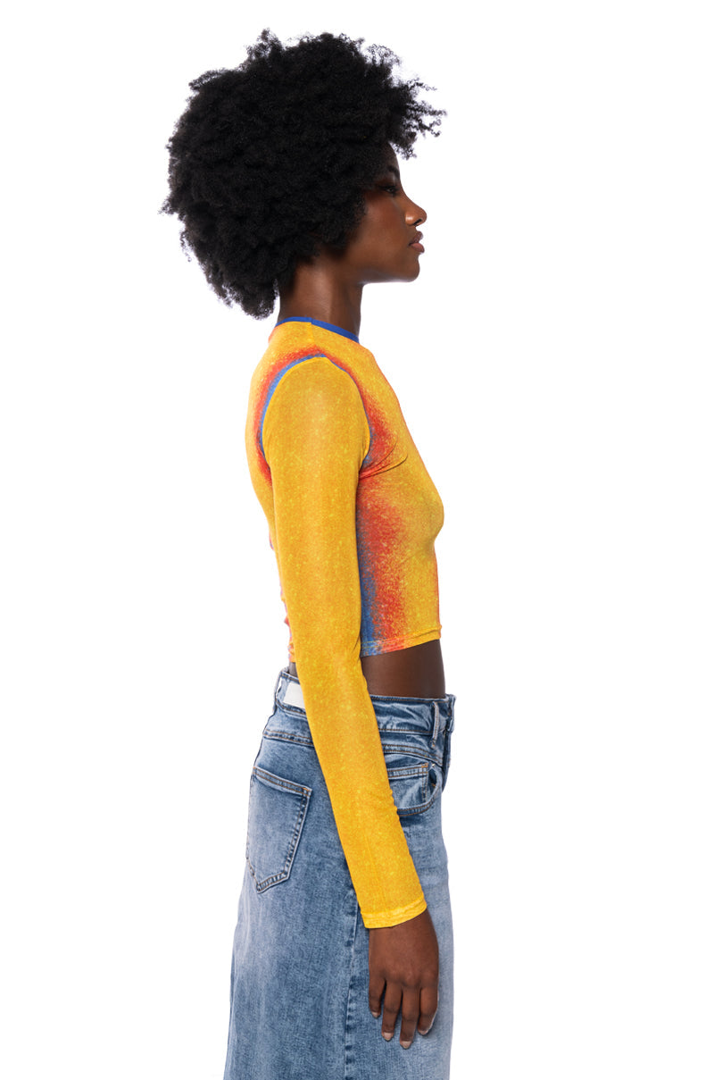 GAZING AT THE SUNSET SLEEVELESS MESH BODYSUIT