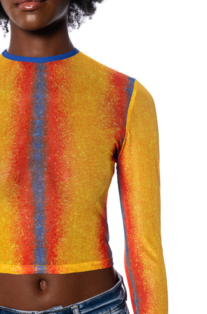 GAZING AT THE SUNSET SLEEVELESS MESH BODYSUIT
