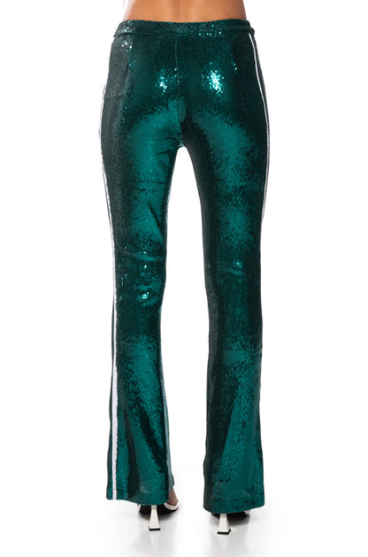 GET DOWN ON IT SEQUIN FLARE TROUSER