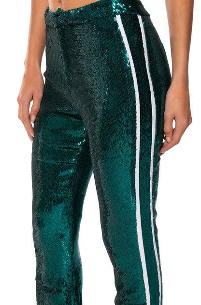 GET DOWN ON IT SEQUIN FLARE TROUSER