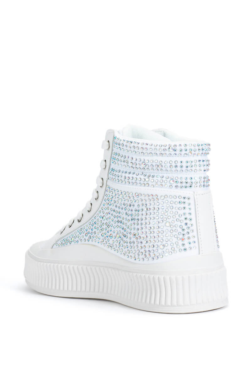 GIGI SNEAKER IN WHITE WITH EMBELLISHMENT