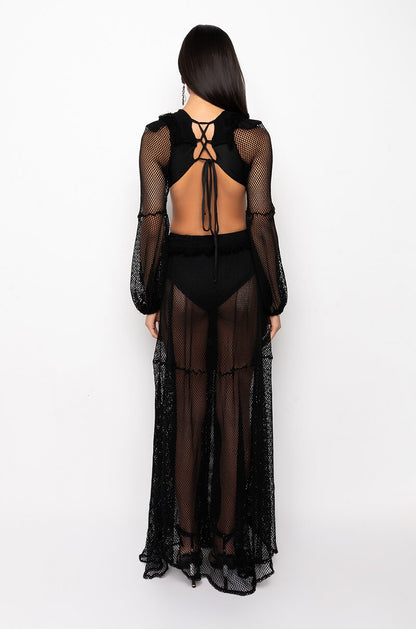 GIVING OFF LOOKS MAXI LACE DRESS