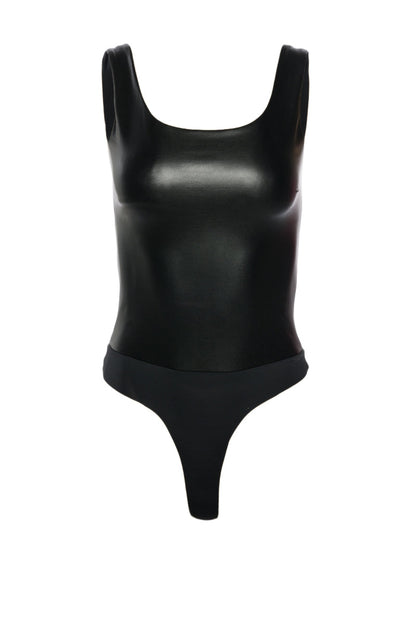 GLAM FAUX LEATHER BODYSUIT