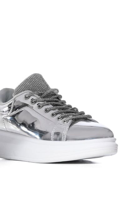 GLEAM TEAM METALLIC SNEAKER IN SILVER