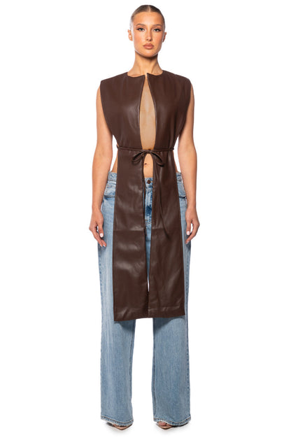 HENNY PU SPLIT VEST