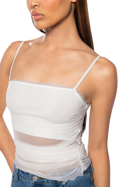 IMOGEN SQUARE NECK MESH TANK TOP