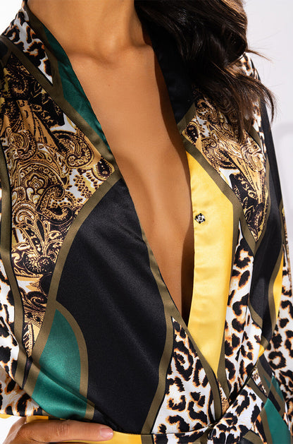INTO THE WILD SATIN BODYSUIT