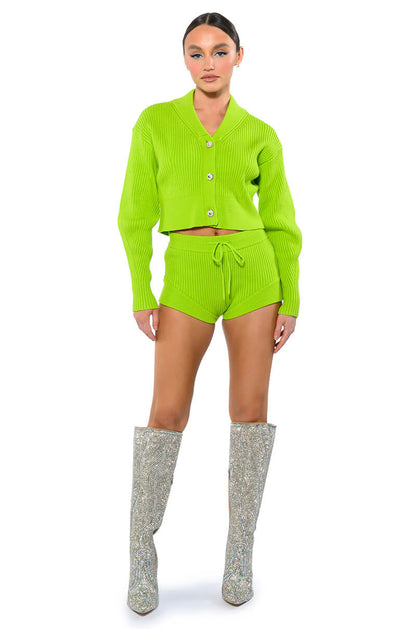 IRREPLACEABLE RHINESTONE BUTTON CARDIGAN