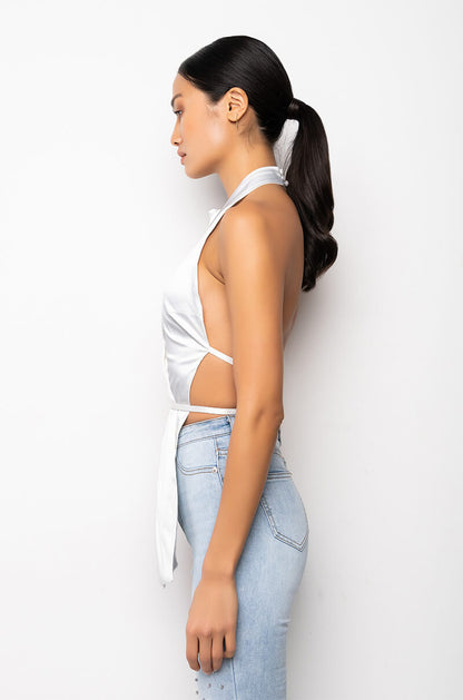 KINU KEY HOLE OPEN BACK BLOUSE