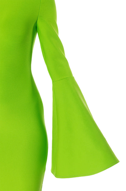 LADY LONG SLEEVE MIDI BANDAGE DRESS