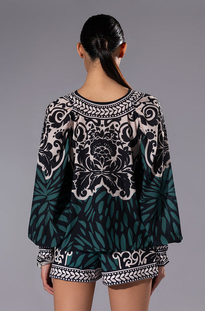 LATER BABY PRINTED BLOUSE AND SKORT SET