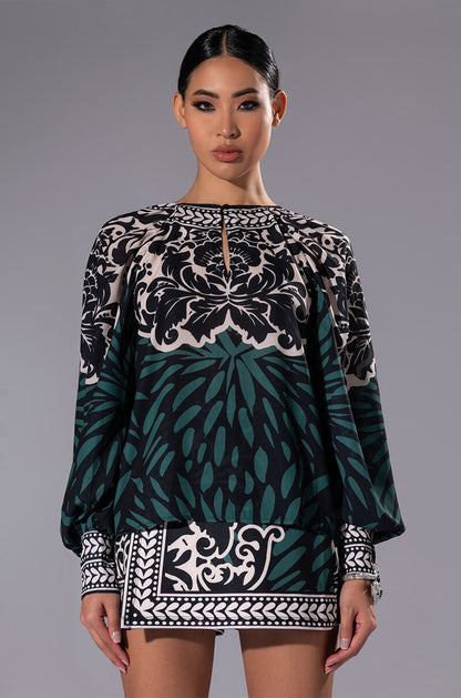 LATER BABY PRINTED BLOUSE AND SKORT SET