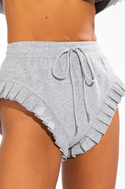 LAZY DAYZ RUFFLE DETAIL BOOTY SHORT