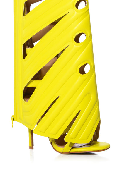 LEAF PLANT DESIGN GLADIATOR SANDAL IN LIME