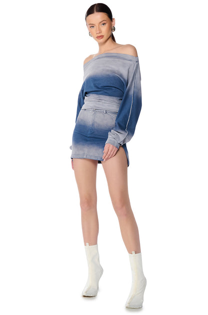 LEONA OMBRE OFF THE SHOULDER SWEATSHIRT