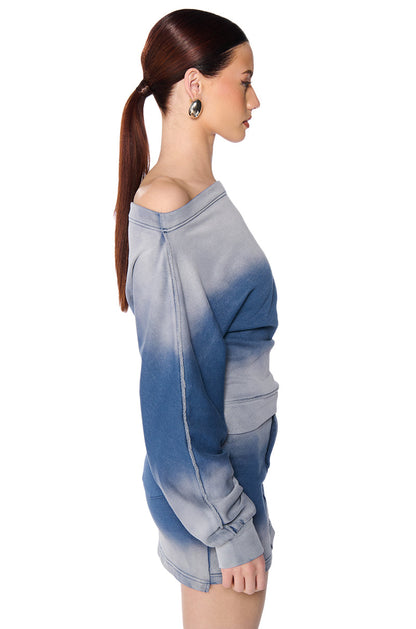 LEONA OMBRE OFF THE SHOULDER SWEATSHIRT