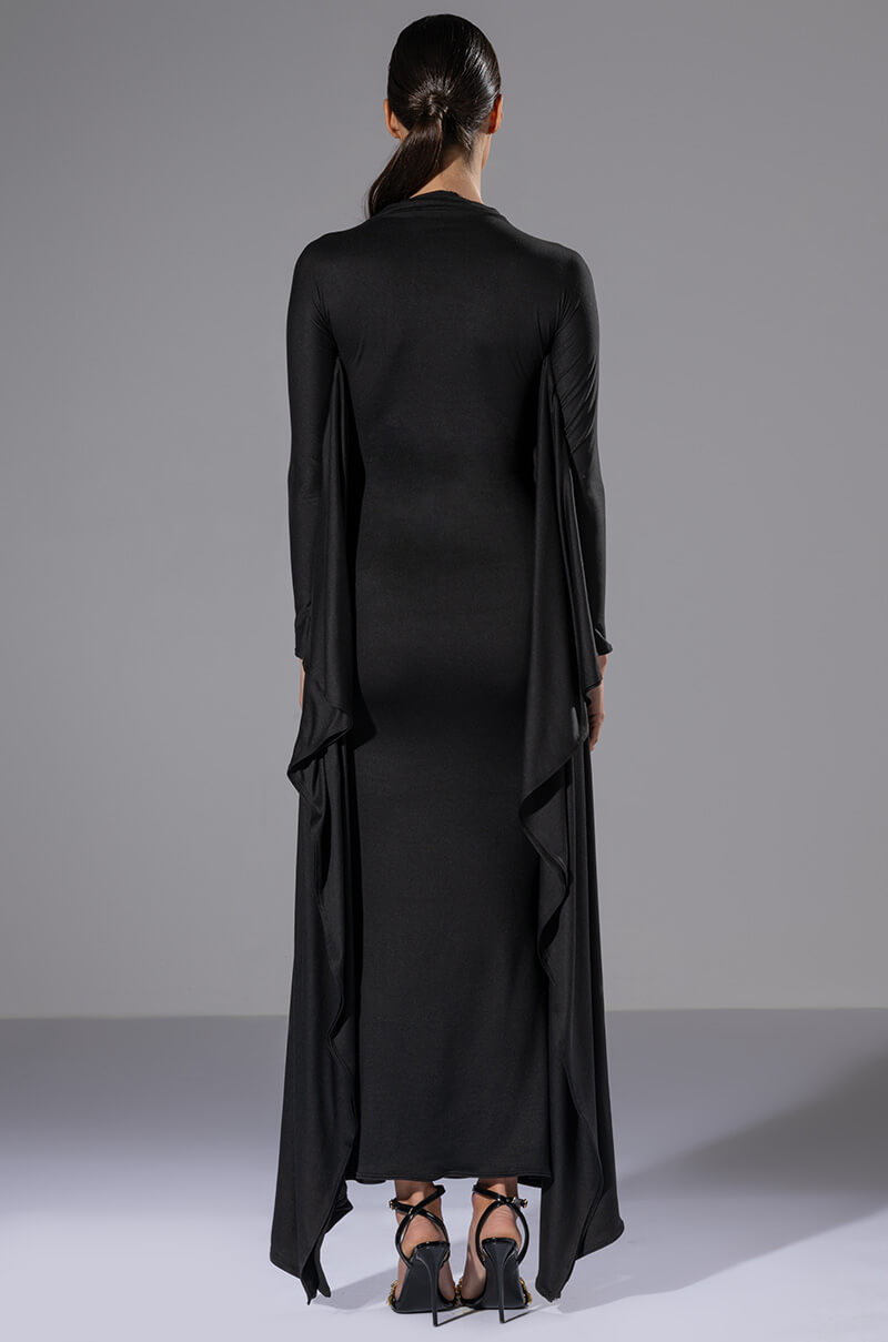 LIKE A STATUE BUTTERFLY SLEEVE MAXI DRESS