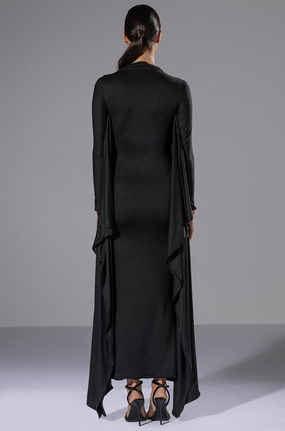 LIKE A STATUE BUTTERFLY SLEEVE MAXI DRESS
