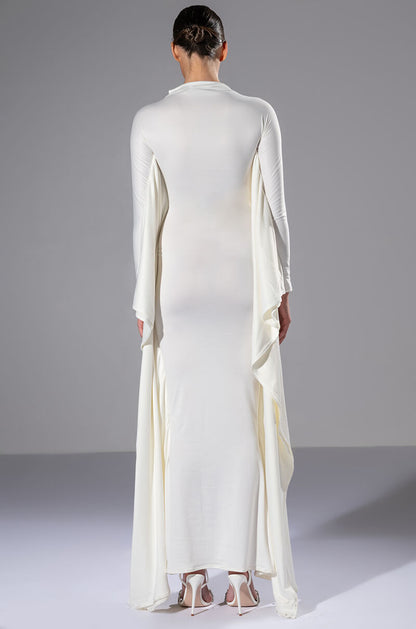LIKE A STATUE BUTTERFLY SLEEVE MAXI DRESS