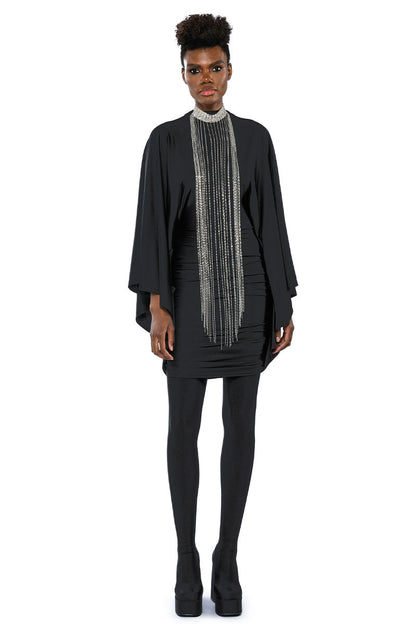 LIKE A STATUE BUTTERFLY SLEEVE MINI DRESS